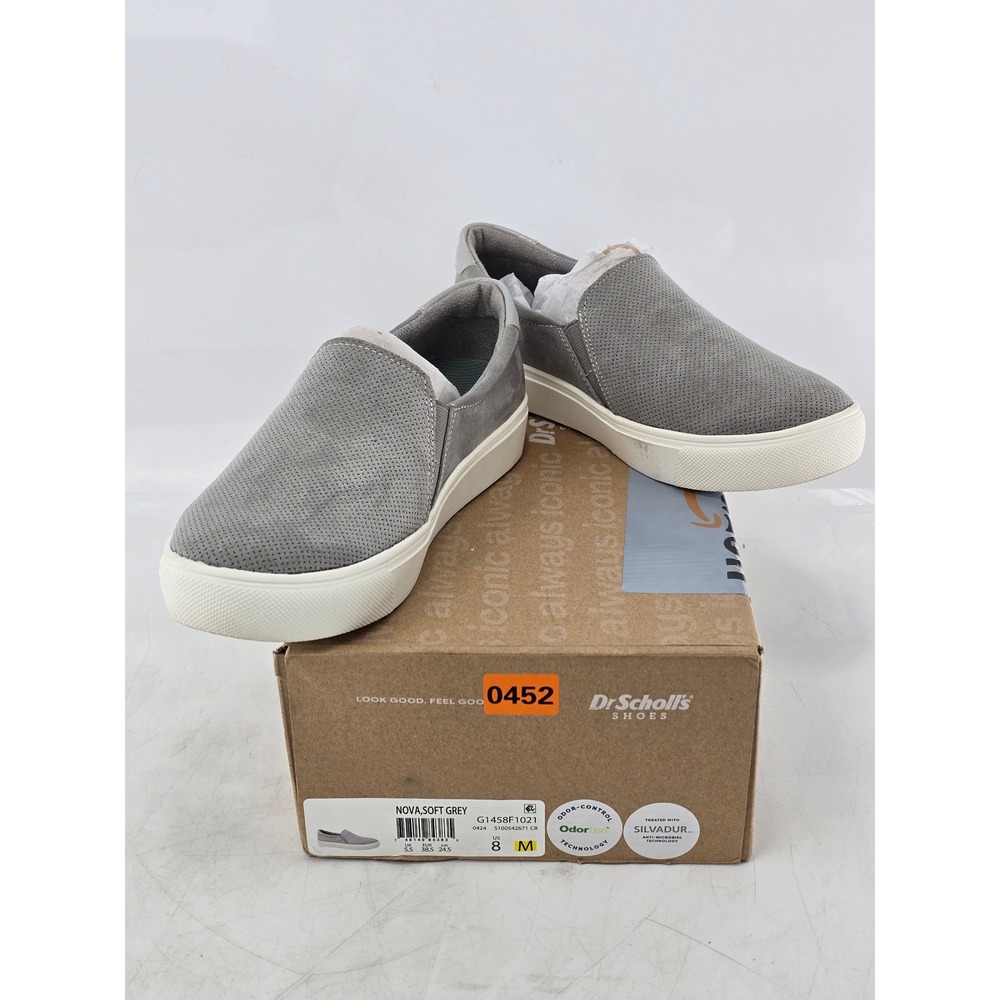 Dr. Scholl's Nova Slip On Sneakers Womens Size 8 Soft Grey Perforated - New - Picture 3 of 13